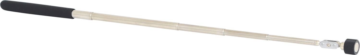 Teleskop-Magnetheber z czarnym uchwytem i kompaktową głowicą magnetyczną, używany do podnoszenia metalowych przedmiotów z trudno dostępnych miejsc.