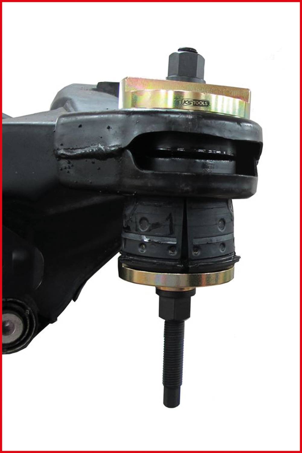 Zawieszenie pojazdu z wbudowaną jednostką obciążeniową do testów. Kluczowe dla badania wydajności w warunkach obciążenia.