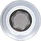 Zbliżenie sześciokątnej śruby z podkładką.