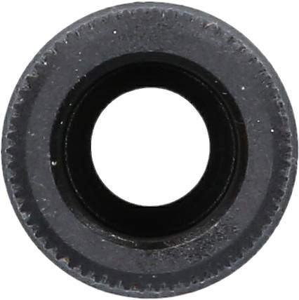 Czarny, pierścieniowaty obiekt o postrzępionym brzegu, widziany z góry.