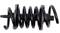 Czarna metalowa sprężyna o zwiniętych zwojach i prostokątnych końcówkach, prawdopodobnie będąca elementem urządzenia mechanicznego lub przemysłowego.