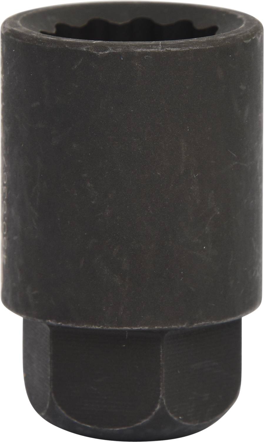 Ciemny sześciokątny klucz nasadowy, cylindryczny o ryflowanej powierzchni. Często stosowany w pracach naprawczych i konserwacyjnych.