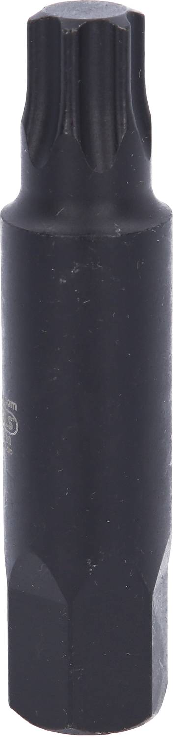 Czarny bit Torx z sześcioramiennym profilem gwiazdowym, stosowany do wkrętów z odpowiadającą mu główką Torx.