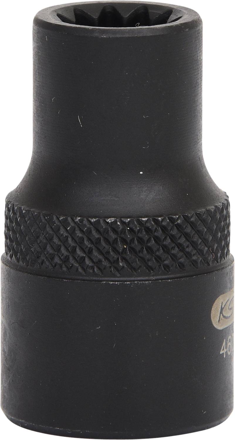 Czarny klucz nasadowy do kluczy nasadowych, z karbowanym uchwytem dla lepszego chwytu. Używany do dokręcania lub odkręcania nakrętek i śrub.