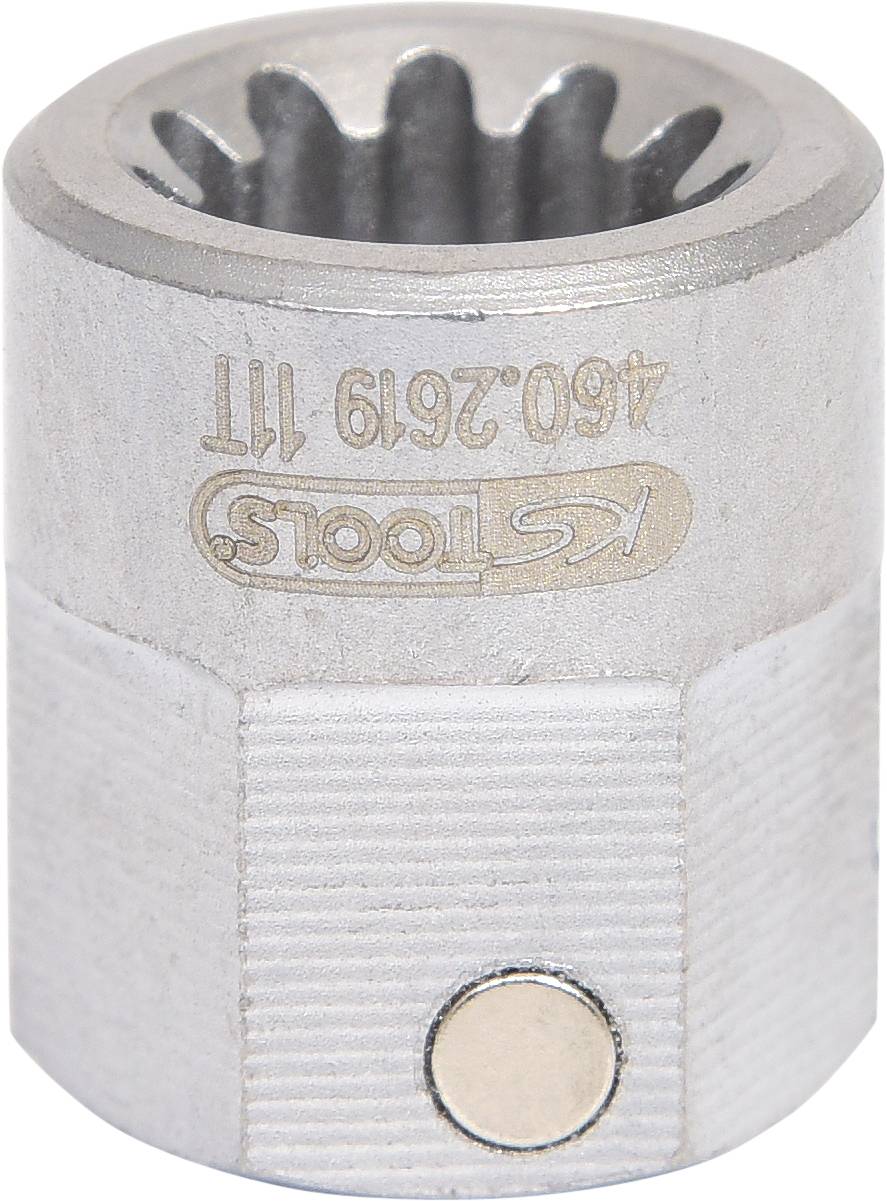 Srebrny sworzeń z rowkowaniem i wybitym numerem '460.2519'. Na górze widoczne jest logo producenta narzędzi.