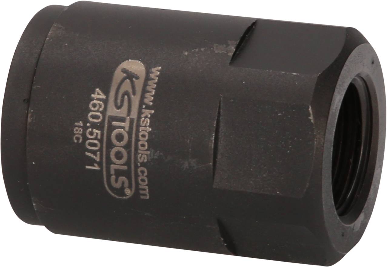 'Czarny sześciokątny wkład klucza nasadowego, modelowany przez KS Tools, numer artykułu 460.1507.'