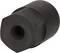 Czarny element metalowy z sześciokątną główką i cylindrycznym korpusem, prawdopodobnie element mechaniczny lub adapter.
