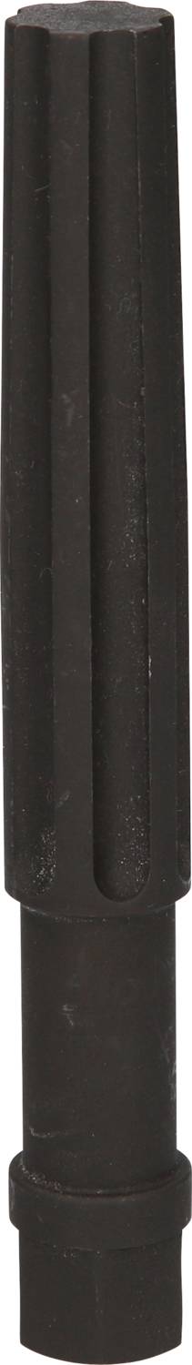 Czarny cylindryczny narzędź, prawdopodobnie wiertło lub wyciągacz sworzni, do obróbki lub montażu elementów.