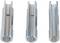 Trzy srebrne sześciokątne bity w różnych kątach, każdy z górnym wcięciem. Odpowiednie do połączeń śrubowych.