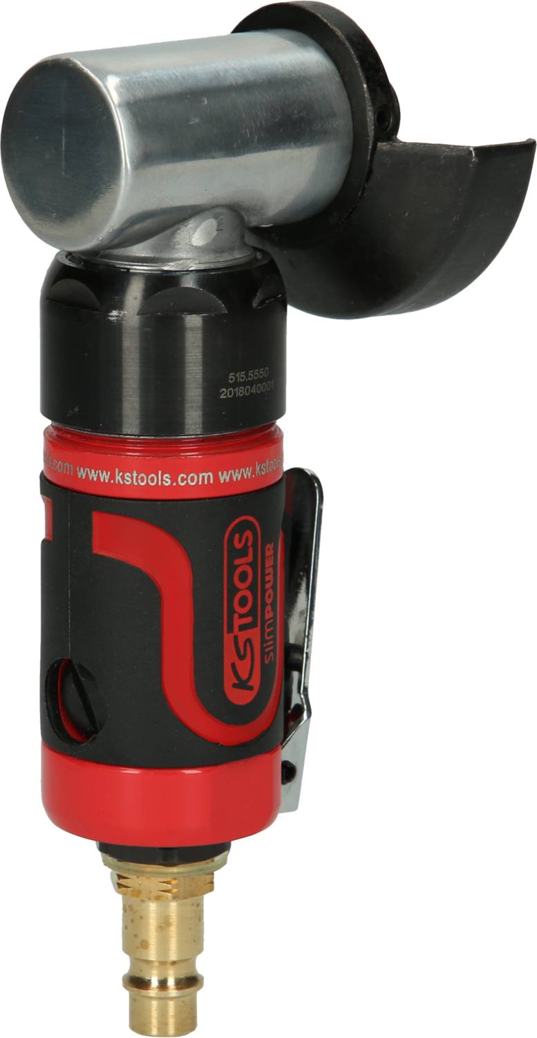 Pneumatyczny zacisk przewodu, czerwono-czarny, z srebrnym metalowym zamknięciem. Narzędzie marki KS Tools, zaprojektowane profesjonalnie i solidnie.