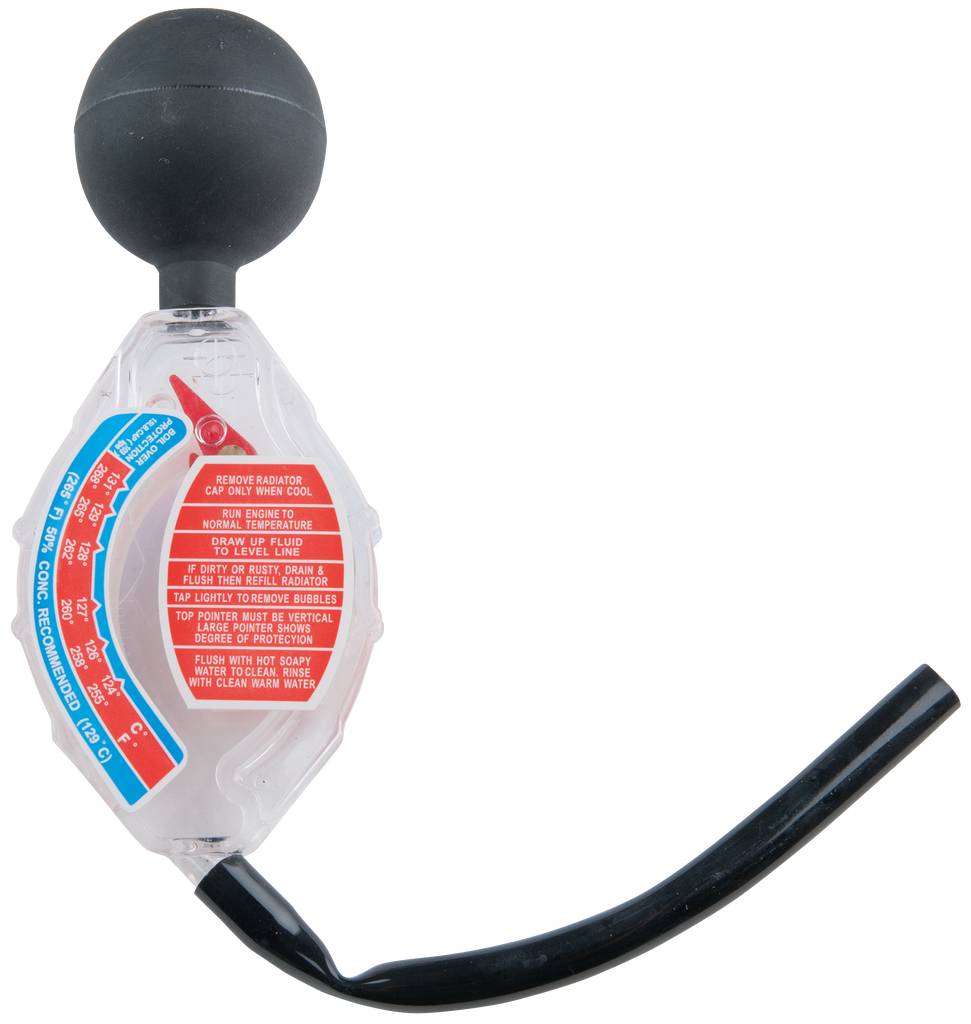 Urządzenie przypominające hydrometr, używane do pomiaru stężenia płynu przeciwmrozowego w płynach chłodzących pojazdów.