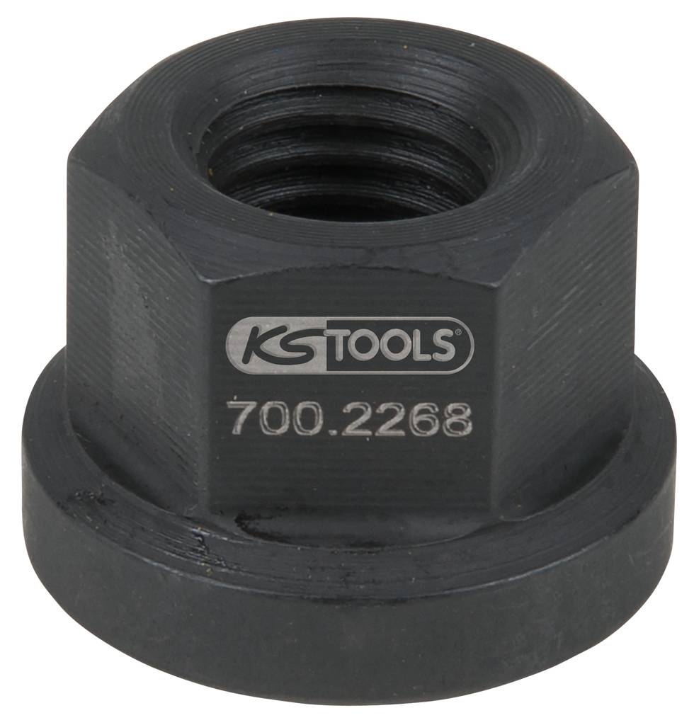 Sześciokątna nakrętka firmy 'KS TOOLS' o numerze '700.2268' na górnej powierzchni, w ciemnym kolorze, na neutralnym tle.