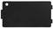 Czarny, prostokątny element plastikowy z małym otworem w lewym górnym rogu, prawdopodobnie uchwyt lub osłona do urządzenia elektronicznego.