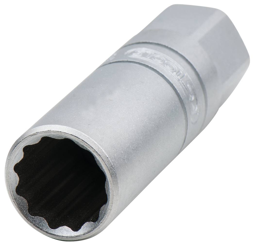 Nasadka udarowa z otworem dwunastokątnym, przeznaczona do zastosowań o wysokim obciążeniu. Wykonana z wytrzymałego metalu.