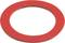 Czerwony gumowy pierścień uszczelniający na białym tle.