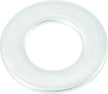 Metalowa tarcza, okrągła z centralnym otworem, o srebrnej powierzchni.