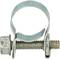 Obejma metalowa z nastawną śrubą wykonana z materiału srebrnego. Stosowana do mocowania przewodów na rurach lub złączach.