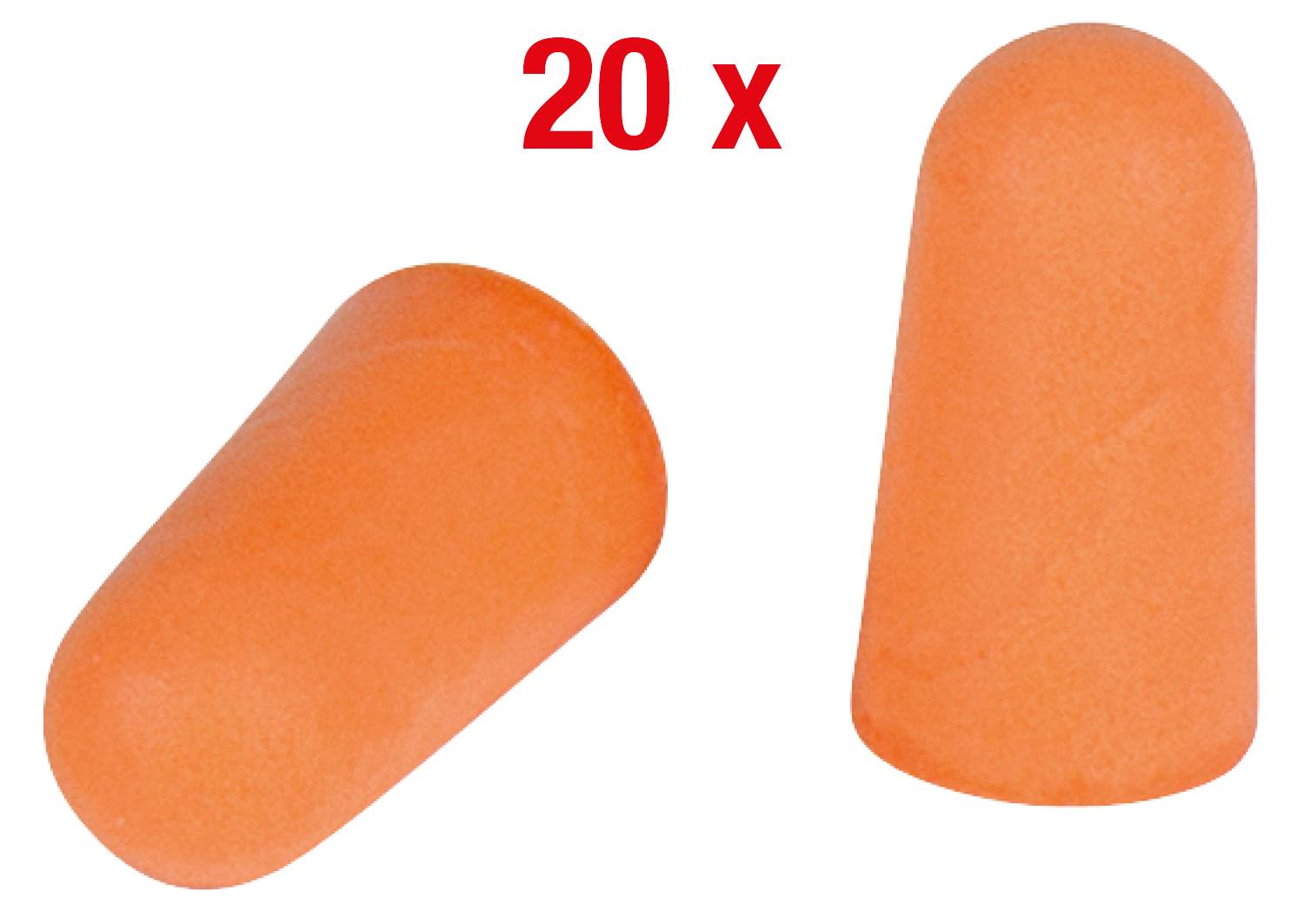 20 pomarańczowych zatyczek do uszu.