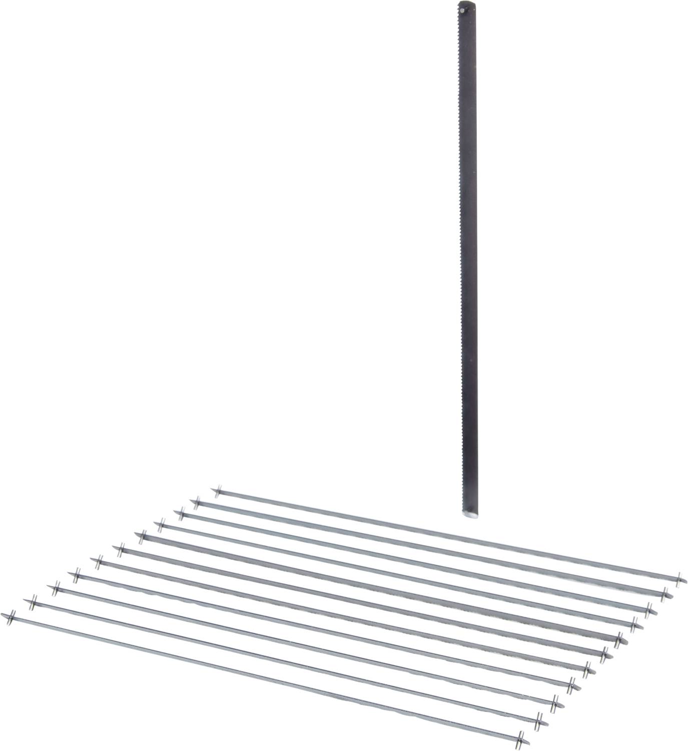 'NEFF-Z11TF36X0', Dziesięć srebrnych metalowych prętów z kwadratowymi końcami; jeden ustawiony pionowo, dziewięć ułożonych równolegle poziomo poniżej.