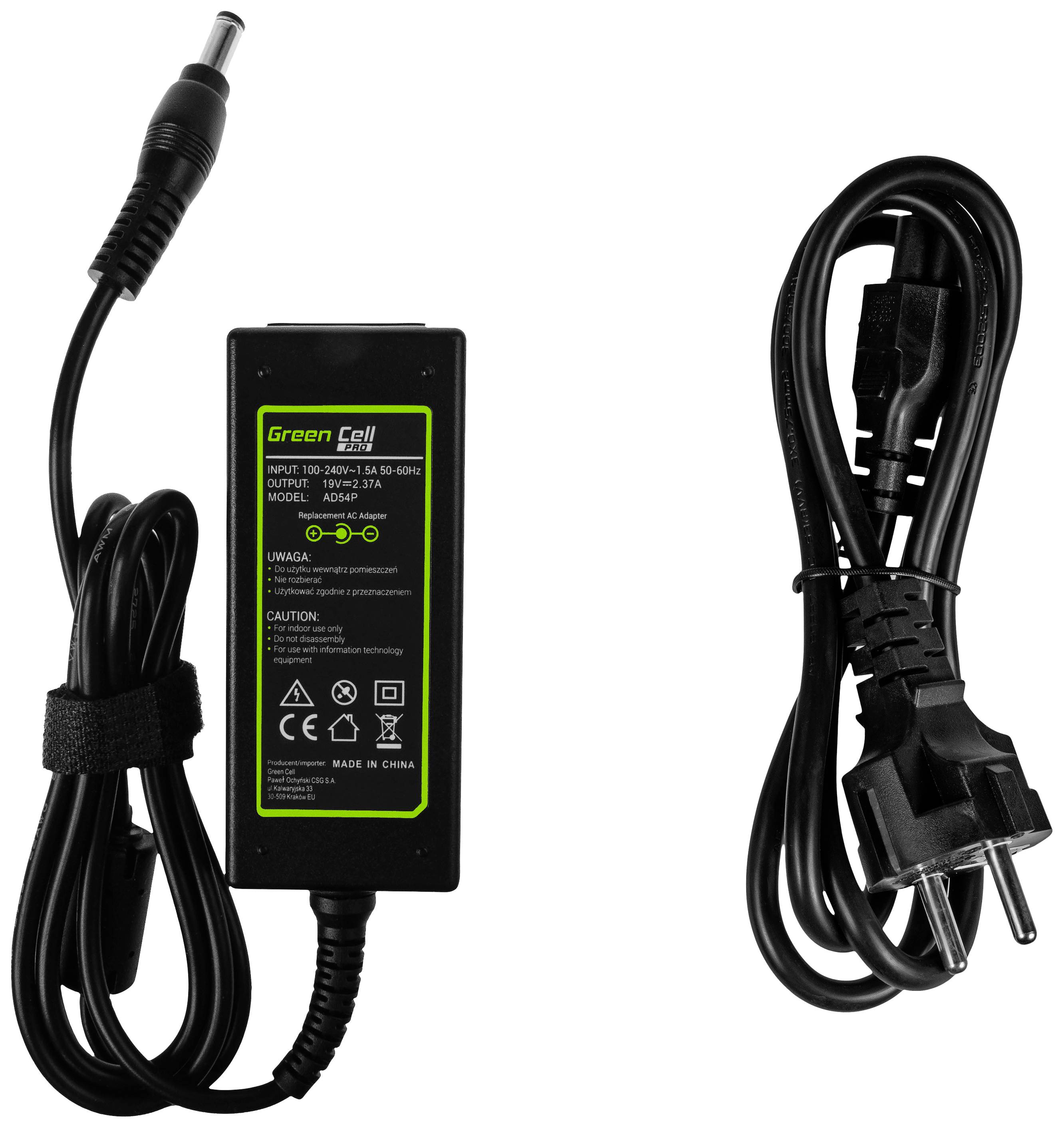 Адаптер живлення для ноутбука Green Cell GC-AD54P 45 Вт 2,37 А