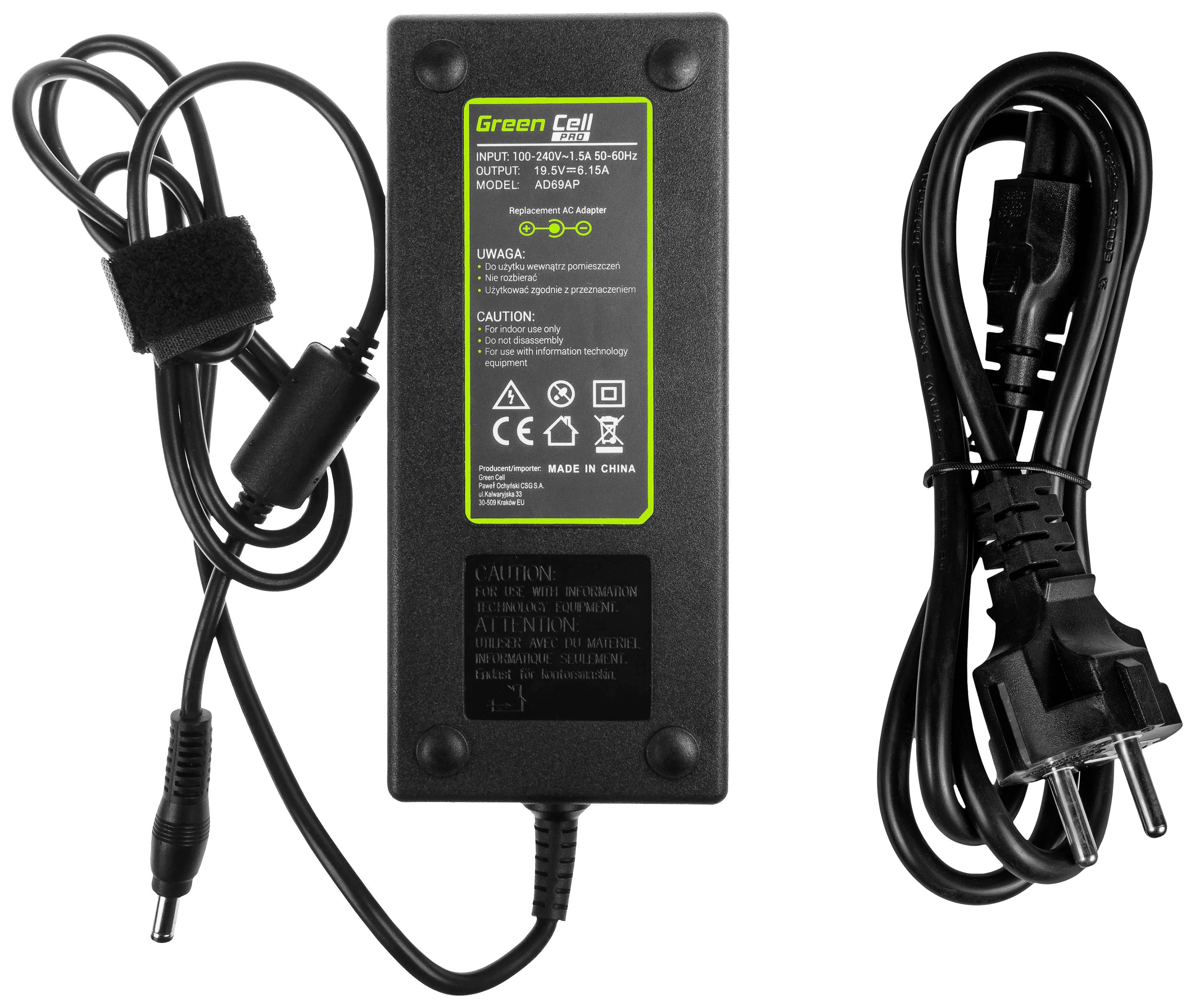 Адаптер живлення для ноутбука Green Cell GC-AD69AP 120 Вт 6,15 А