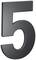 Cyfra '5' w czarnym, błyszczącym stylu.