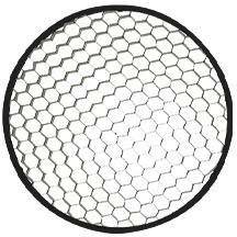 Okrągła pokrywa z sześciokątnym wzorem plastra miodu.