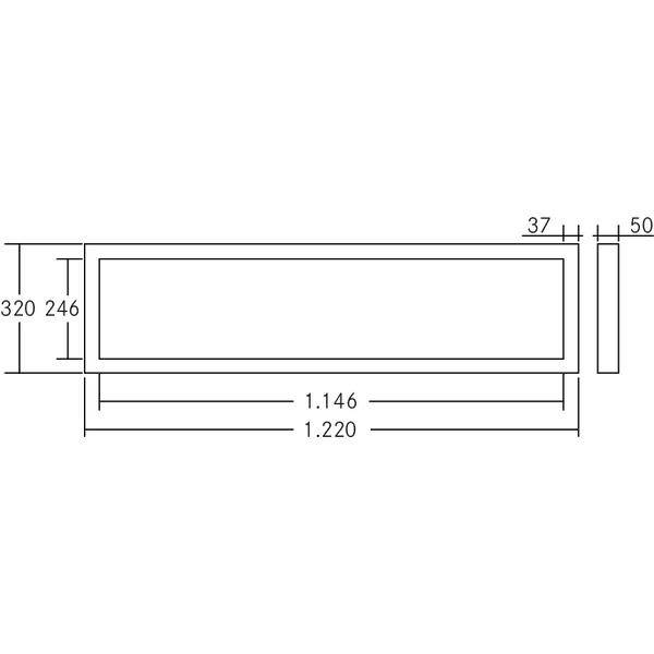 Rysunek techniczny prostokątnego obiektu o wymiarach 320x246, grubości 37 mm, całkowitej szerokości 1146 mm i 1220 mm.