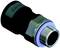 Element montażowy do podłączenia pneumatycznego, czarny i metaliczny, przedstawiający gwintowany koniec do połączenia.