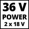 '36 V MOC 2 x 18 V' czarną czcionką na białym tle.