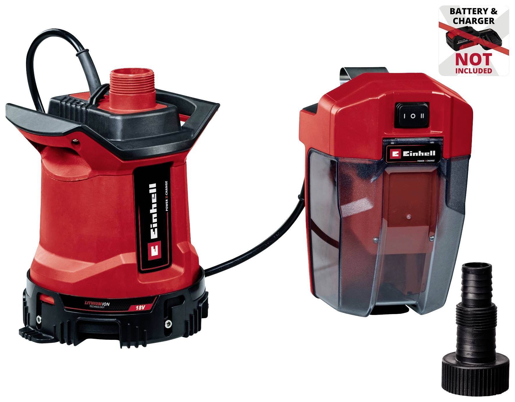 Занурювальний насос Einhell GE-DP 18/25 LL Li Power X-Change для брудної води, багатоступеневий, 7000 л/год, 5 м