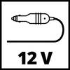Symbol '12 V' przedstawia adapter samochodowy z przewodem.