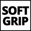 Obraz przedstawia tekst 'SOFT GRIP' pogrubionymi czarnymi literami na białym tle.
