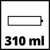 Obraz przedstawia prostokątny symbol z napisem '310 ml', wskazujący pojemność pojemnika lub kartusza.