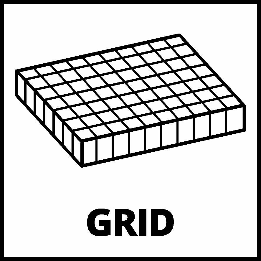 Tarcza 'GRID' z ukośnie narysowaną siatką równych kwadratów. Obraz przedstawia strukturę pola rastrowego.