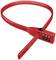 Czerwona linka z zamkiem szyfrowym, ustawiona na '000', odpowiednia do zabezpieczania toreb lub plecaków.