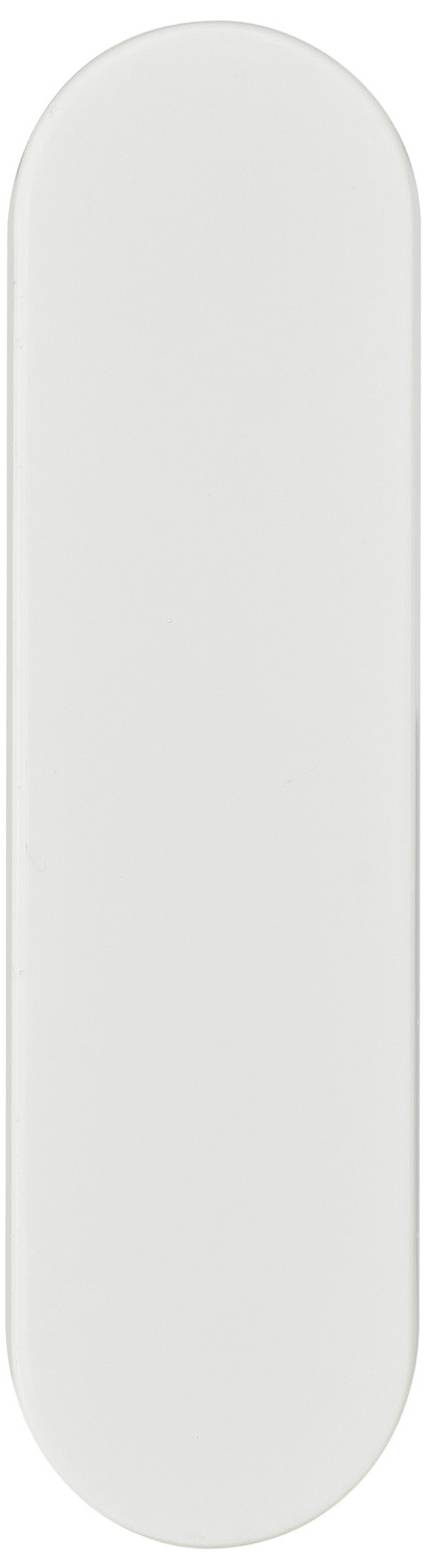 Biały, podłużny, pionowy przedmiot o zaokrąglonych krawędziach na neutralnym tle.