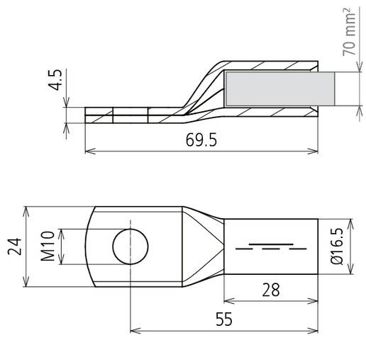 DEHN 472436 Кабельний наконечник, трубчастий PKS 70 10 CUGALSN, 70 мм², 3 шт.