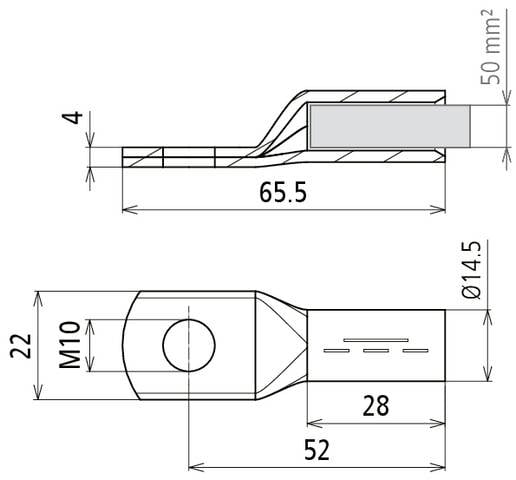 DEHN 472435 Кабельний наконечник, трубчастий PKS 50 10 CUGALSN, 50 мм², 3 шт.