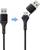 Kabel USB z wymiennym adapterem USB-C, strzałka wskazuje przejście z USB-A na USB-C.