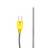 Żółty termoelement typu K z sondą metalową. Stosowany do pomiaru temperatury w zastosowaniach naukowych i przemysłowych.