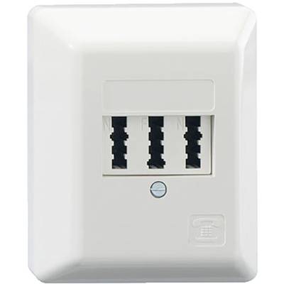 Gniazdo telefoniczne Rutenbeck TAE 3x6NFN Ap rw biały
