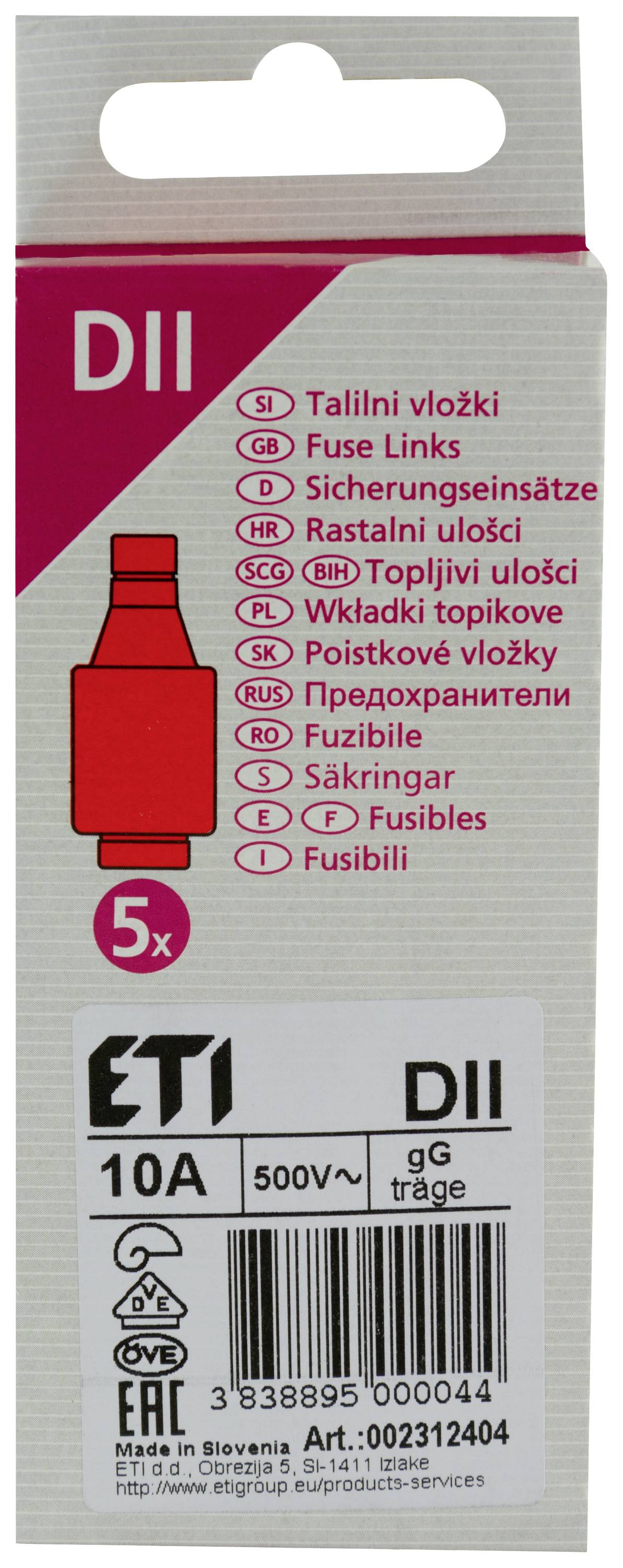 Bezpieczniki topikowe REV 0515085555 10 A 500 V