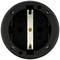 Czarna, okrągła wtyczka z dwoma otworami na wtyk Schuko, przeznaczona do 16 A i 250 V, sfotografowana z przodu.