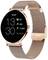 Smartwatch z okrągłą tarczą i bransoletą z plecionego metalu. Wyświetlacz pokazuje godzinę 13:30, tętno, spalone kalorie i liczbę kroków.
