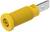 Żółty kołek plastikowy o żebrowanym trzpieniu i gładkiej główce, ułożony poziomo. Stosowany głównie do celów mocujących.