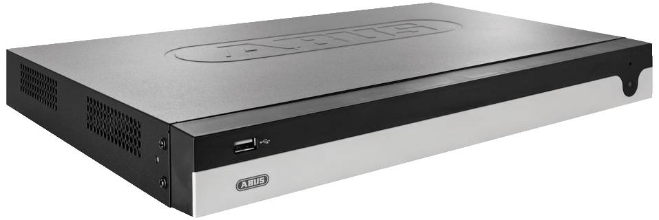 Płaski, prostokątny cyfrowy magnetowid w kolorach czarnym i szarym z portem USB z przodu, widocznym logo marki.