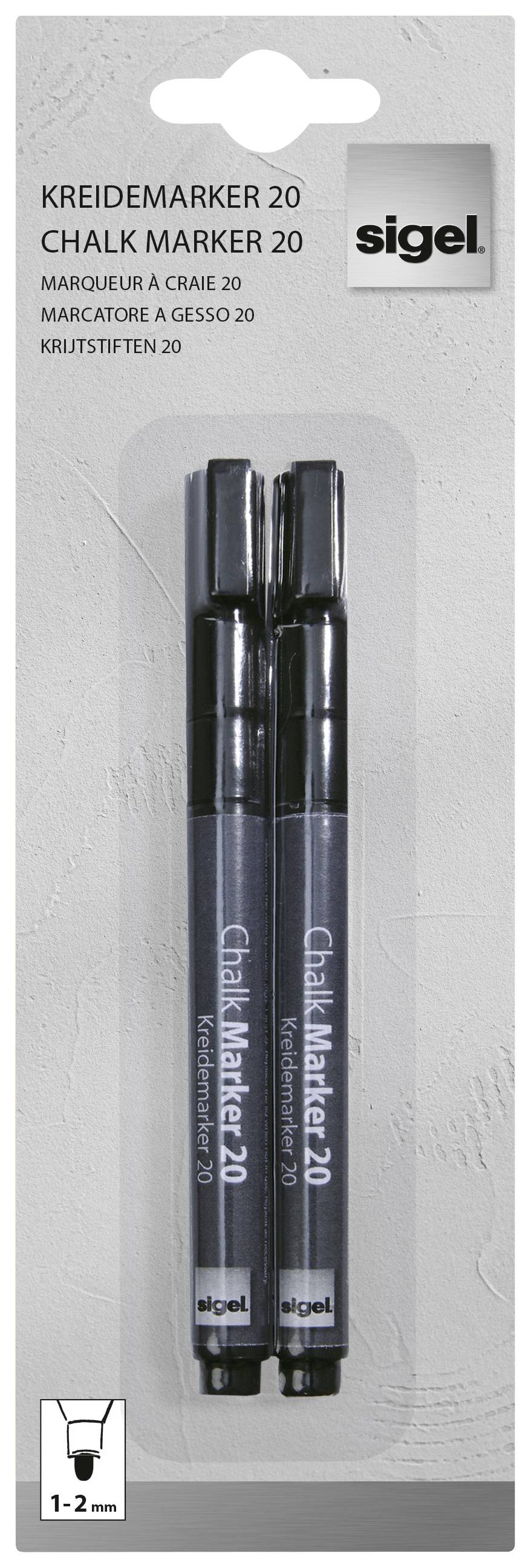 Крейдяний маркер Sigel BA177 BA177 чорний 1 мм, 2 мм