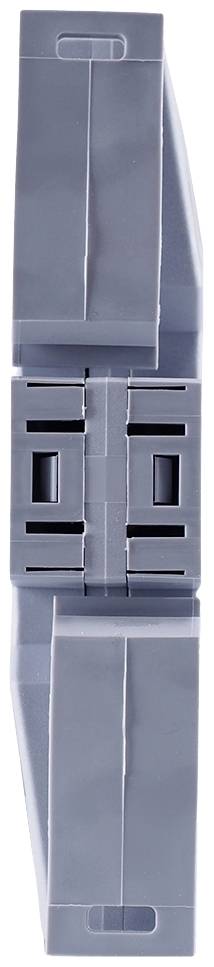 Niebieski wtyk plastikowy, ułożony pionowo, z wieloma gniazdami i mechanizmami blokującymi. Odpowiedni do połączeń elektrycznych.