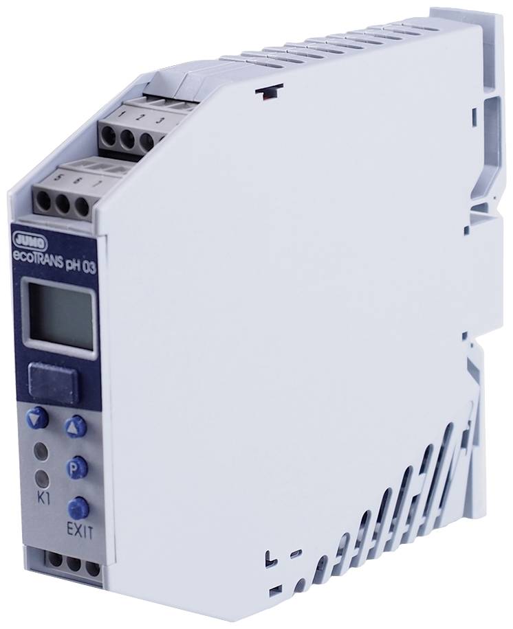 Kompaktowe urządzenie pomiarowe do elektronicznej regulacji pH, wyposażone w wyświetlacz i kilka przycisków kontrolnych.